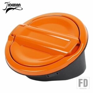 ジープ タンクカバーアクセサリー車外装オイル燃料タンクキャップカバーラングラー JL 2018-24 アップ - orange no lock