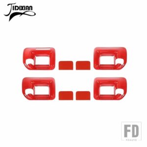 シボレー インテリアドアハンドル装飾カバーステッカーシルバラード GMC シエラ 2014-2018 カーアクセサリー - Red