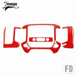 シボレー シルバラード GMC シエラ 2014-16 カーセンターコンソールダッシュボードエアアウトレット装飾カバー - Red