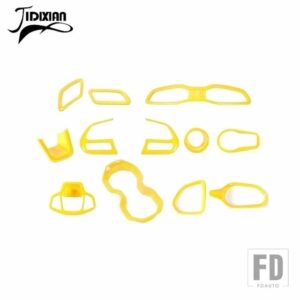 ジープ 12個 カーセンターコンソールダッシュボード室内装飾スイートキットカバーレネゲード 2016 2017 2018 アップアクセサリー - Yellow