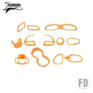 ジープ 12個 カーセンターコンソールダッシュボード室内装飾スイートキットカバーレネゲード 2016 2017 2018 アップアクセサリー - Orange