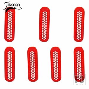 ジープ ラングラー JK 2007-17 フロントインサートレーシンググリル装飾カバー - Red