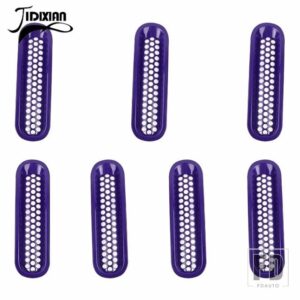 ジープ ラングラー JK 2007-17 フロントインサートレーシンググリル装飾カバー - purple