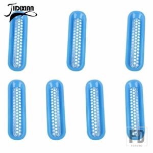 ジープ ラングラー JK 2007-17 フロントインサートレーシンググリル装飾カバー - light blue
