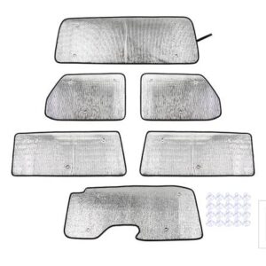 ジープ 窓サンバイザー フロントガラス 抗 UV サンシェード カバー 断熱パッド ラングラー JL 2018-22 アップ用 - for 2 DOOR 6pc