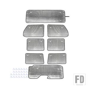 ジープ 窓サンバイザー フロントガラス 抗 UV サンシェード カバー 断熱パッド ラングラー JL 2018-22 アップ用 - for 4 DOOR 8pc