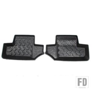 ジープ フロアマット ラングラー JK 2 ドアフロントリアフットマットパッドライナーカーペットラングラー JK 2007-2017 アクセサリー - rear