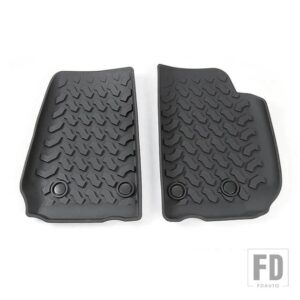 ジープ フロアマット ラングラー JK 2 ドアフロントリアフットマットパッドライナーカーペットラングラー JK 2007-2017 アクセサリー - Front