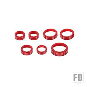 フォード ブロンコスポーツ 2021-24 カーエアコンオーディオ 4WD ヘッドライトギアスイッチノブ装飾リング - Red