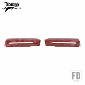 フォード マスタング 2015-24 車インナードアハンドル装飾カバーアクセサリー - Red Carbon Fiber
