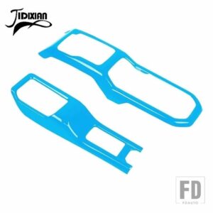 ジープ 車 4WD ギアシフトパネルカップホルダー装飾カバー ラングラー JL グラディエーター JT 2018-23 アップ用 - light blue