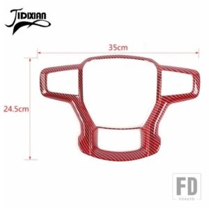 シボレー ステアリングホイール装飾カバー タホ 2021 サバーバン 2020 シルバラード 2019-23 - B red carbon