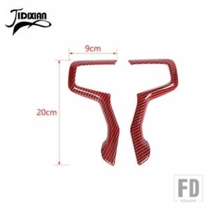 シボレー ステアリングホイール装飾カバー タホ 2021 サバーバン 2020 シルバラード 2019-23 - A red carbon