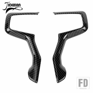 シボレー ステアリングホイール装飾カバー タホ 2021 サバーバン 2020 シルバラード 2019-23 - A black carbon fiber