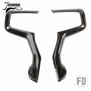 シボレー ステアリングホイール装飾カバー タホ 2021 サバーバン 2020 シルバラード 2019-23 - A black wood grain