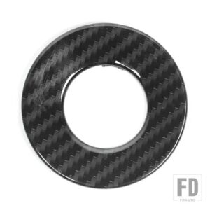 ジープ 車インテリアスタートストップボタンノブスイッチ装飾リングカバーラングラー JL グラディエーター JT 2018 アップ - carbon fiber grain