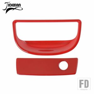 ジープ 副パイロット収納ボックスハンドル装飾カバーラングラー JK 2007-17 - Red