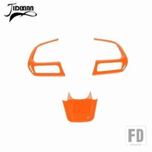 ジープ ステアリングホイール装飾カバーコンパス 2017-2020 レネゲード 2015-19 2021-23 アップ - Orange