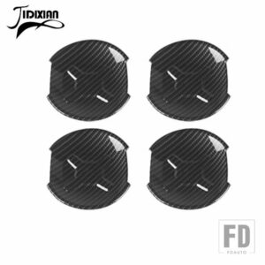 ジープ ABS サイドドアボウルハンドル装飾カバーステッカー レネゲード 2016-23 アップ用 - carbon fiber 4 pcs