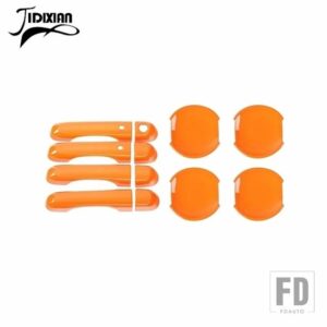 ジープ ABS サイドドアボウルハンドル装飾カバーステッカー レネゲード 2016-23 アップ用 - orange a set