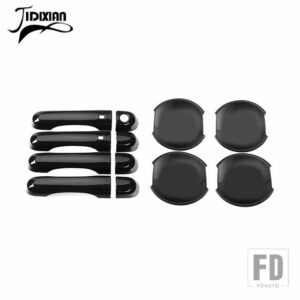 ジープ ABS サイドドアボウルハンドル装飾カバーステッカー レネゲード 2016-23 アップ用 - black with logo set