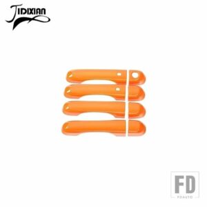 ジープ ABS サイドドアボウルハンドル装飾カバーステッカー レネゲード 2016-23 アップ用 - orange 8 pcs