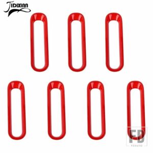 ジープ 車インサートレーシンググリルグリル装飾カバーラングラー JK 2007-17 - Red