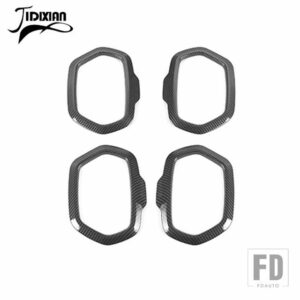 ジープ レネゲード 2016-24 インテリアドアスピーカー装飾カバーリング - carbon fiber grain