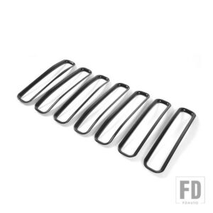 ジープ 車グリルメッシュフロント挿入グリル装飾カバートリムラングラー TJ 1997-2006 車外装アクセサリー - black Without Mesh