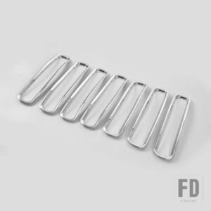 ジープ 車グリルメッシュフロント挿入グリル装飾カバートリムラングラー TJ 1997-2006 車外装アクセサリー - chrome Without Mesh