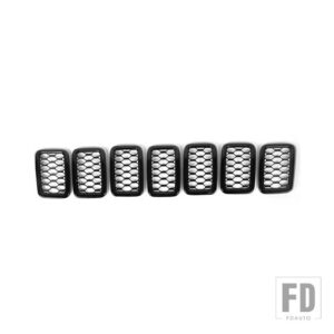 ジープ 車グリルカバー装飾カバーステッカーグランドチェロキー 2017-20 レーシンググリルアクセサリー - C black