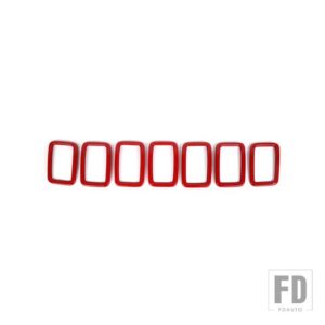 ジープ 車グリルカバー装飾カバーステッカーグランドチェロキー 2017-20 レーシンググリルアクセサリー - B Red