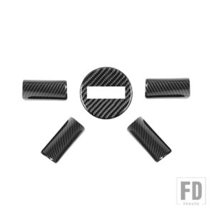 ジープ ラングラー JK 2007 2008 2009 2010 ABS 車内ステアリングホイール装飾カバートリムアクセサリー - carbon fiber 5 pc