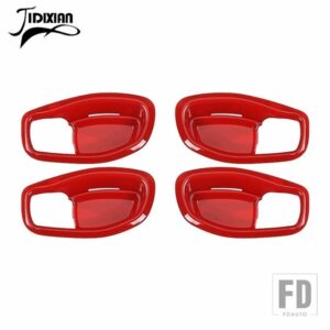 ジープ 車インテリアドアハンドルボウル装飾カバーアクセサリーレネゲード 2016-23 - Red