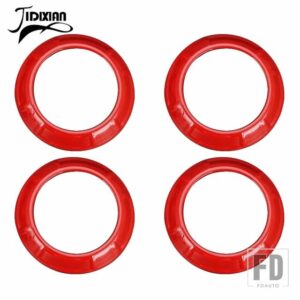 ジープ ラングラー JK 2007 2008 2009 2010 カーエアコンアウトレットベント装飾カバーリングアクセサリー - Red