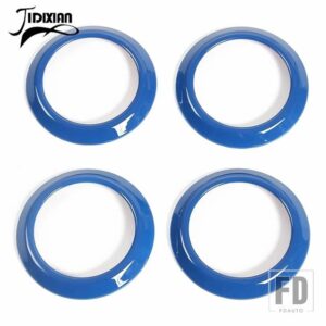 ジープ ラングラー JK 2007 2008 2009 2010 カーエアコンアウトレットベント装飾カバーリングアクセサリー - Blue
