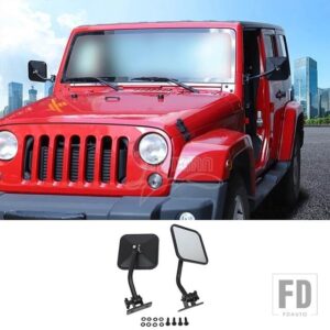 ジープ A ピラーバックミラーブラインドスポットミラーラングラー YJ TJ JK JL 1987-2017 リバースミラーアクセサリー - C1 YJ TJ JK