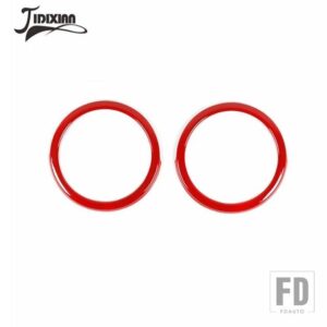 シボレー カマロ 2012-15 車内ドアスピーカー装飾リングカバーアクセサリー - Red