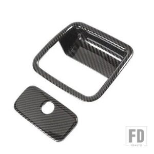 ジープ 車副パイロット収納ボックスハンドル装飾カバーラングラー JL グラディエーター JT 2018-22 アクセサリー - carbon fiber grain