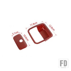 ジープ 車副パイロット収納ボックスハンドル装飾カバーラングラー JL グラディエーター JT 2018-22 アクセサリー - Red Carbon Fiber