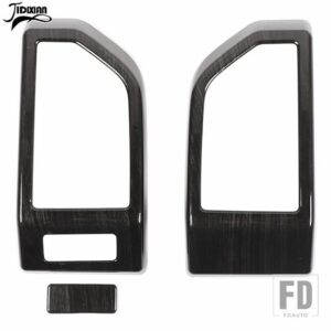 フォード F150 2015-20 ダッシュボードパネル空調アウトレットベント装飾カバー - Black Wood Grain