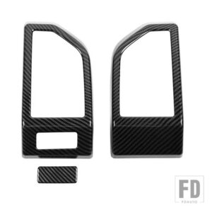 フォード F150 2015-20 ダッシュボードパネル空調アウトレットベント装飾カバー - black carbon color