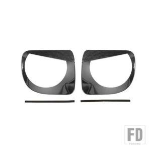 ジープ レネゲード 2019-24 ヘッドライトライトランプ装飾カバー外装アクセサリー - carbon fiber grain