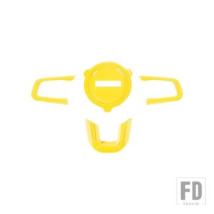 ジープ 車インテリアステアリングホイール装飾カバーラングラー JL グラディエーター JT 2018-24 アップ - Yellow