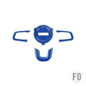 ジープ 車インテリアステアリングホイール装飾カバーラングラー JL グラディエーター JT 2018-24 アップ - Blue