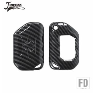 ジープ ラングラー JL グラディエーター JT 2018-24 キーケースシェル装飾カバー - carbon fiber grain