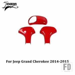 ジープ ギアシフトノブレバーヘッド装飾カバーグランドチェロキー 2011-15 2017-20 - 14-15 3 pcs red