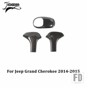 ジープ ギアシフトノブレバーヘッド装飾カバーグランドチェロキー 2011-15 2017-20 - 14-15 3 pcs carbon