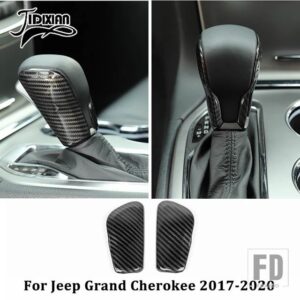 ジープ ギアシフトノブレバーヘッド装飾カバーグランドチェロキー 2011-15 2017-20 - 17-20 2 pcs carbon