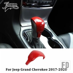 ジープ ギアシフトノブレバーヘッド装飾カバーグランドチェロキー 2011-15 2017-20 - 17-20 1 pcs red